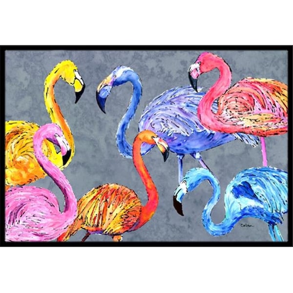 Carolines Treasures Carolines Treasures 8871MAT Flamingo Six Senses Indoor Or Outdoor Doormat - 18 x 27 in. 8871MAT - main